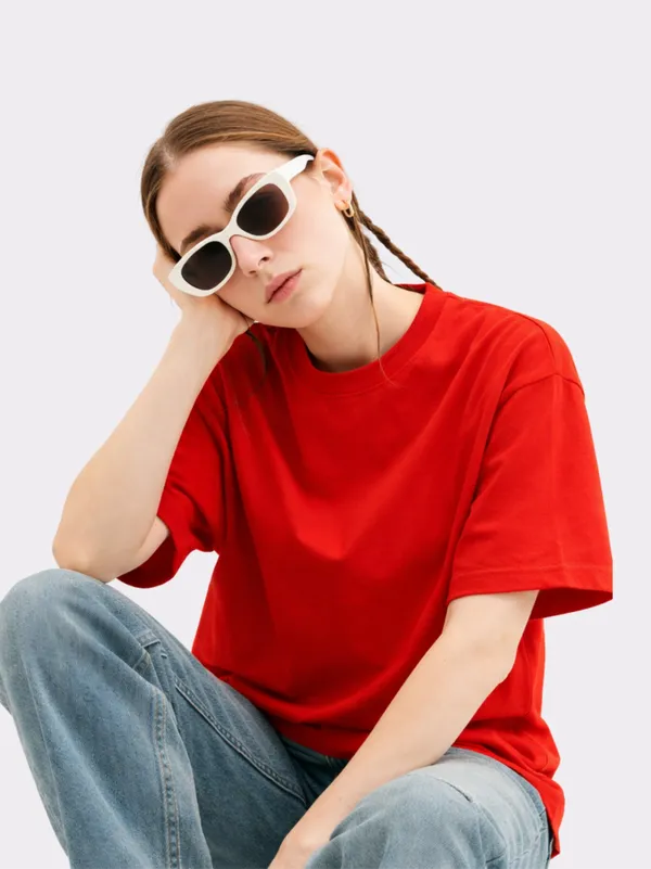 Red_Cotton_Oversized_T_Shirt_For_Women
