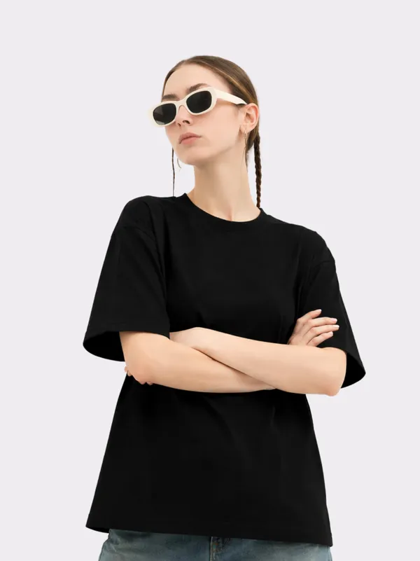 Black_Cotton_Casual_Wear_Oversized_T_Shirt_For_Women