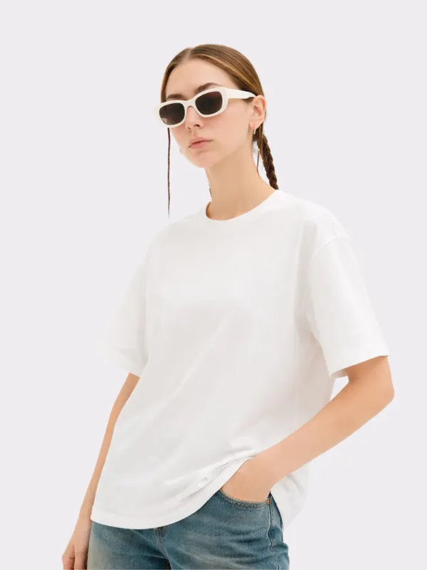 White_Cotton_With_Round_Neck_Casual_Wear_Oversized_T_Shirt_For_Women