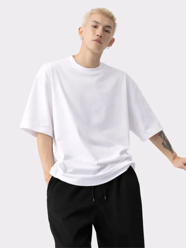 White_Cotton_Oversized_T_Shirt_For_Men