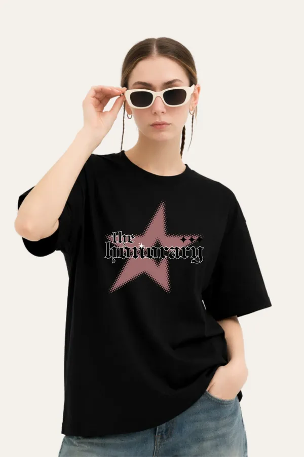 Black_The_Hoonicornery_With_Star_Graphic_Oversized_T_Shirt_For_Women
