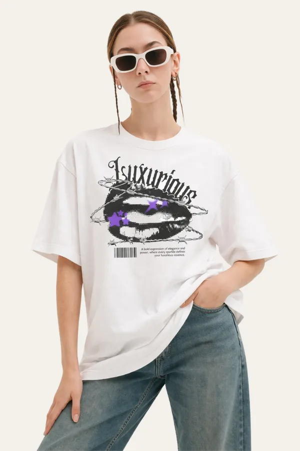 White_Luxurious_Graphic_Print_Oversized_T_Shirt_For_Women