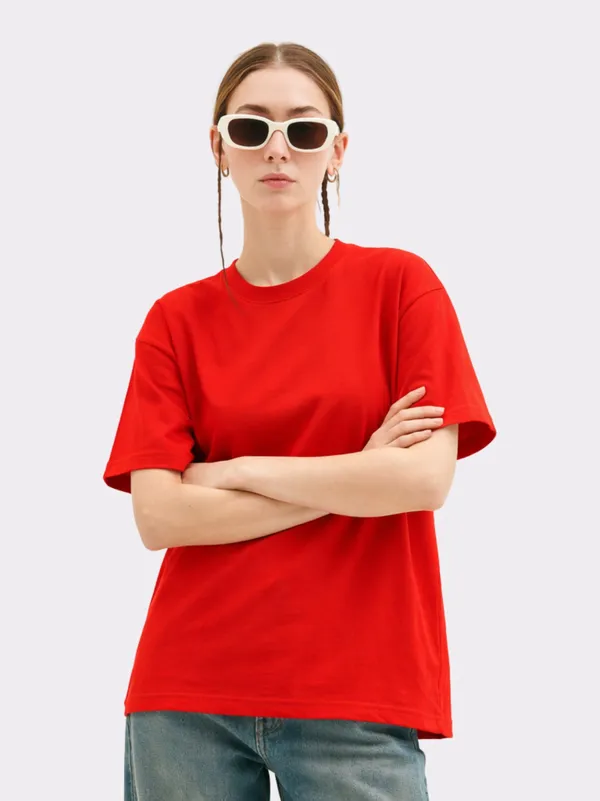 Red_Cotton_Oversized_T_Shirt_For_Women