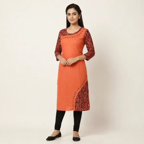 Hf_Holyday_Fashion_Cotton_Silk_Straight_Fancy_Kurta_For_Women