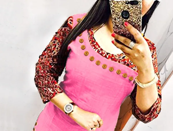 Hf_Holyday_Fashion_Cotton_Silk_Straight_Fancy_Kurta_For_Women