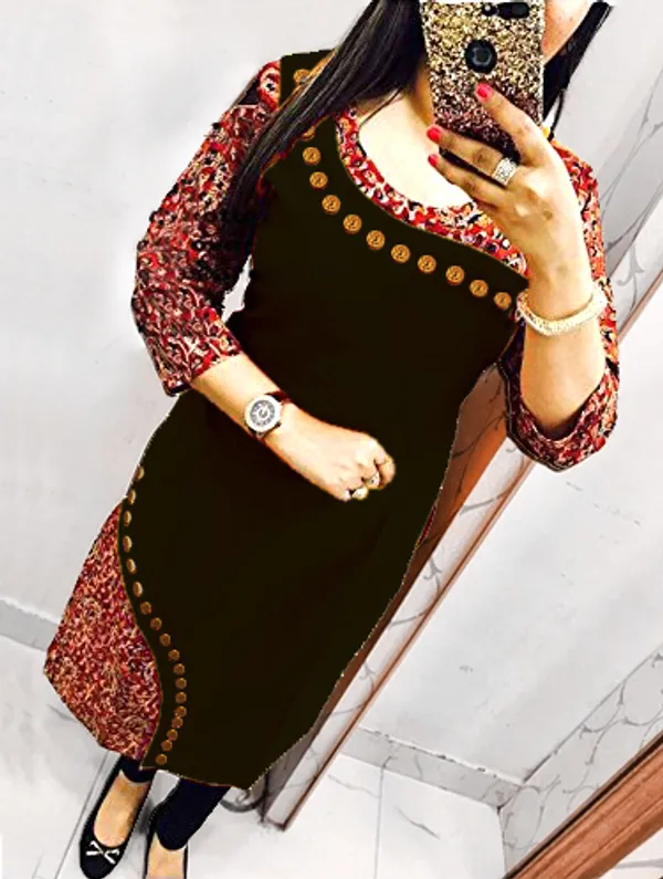 Hf_Holyday_Fashion_Cotton_Silk_Straight_Fancy_Kurta_For_Women