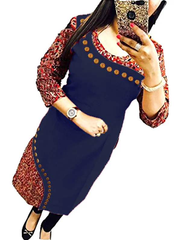 Hf_Holyday_Fashion_Cotton_Silk_Straight_Fancy_Kurta_For_Women
