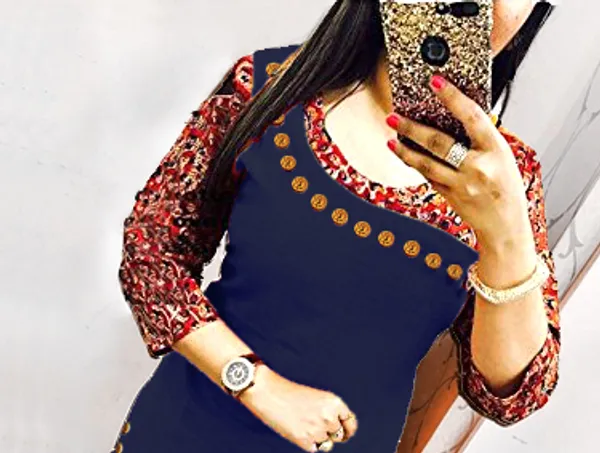 Hf_Holyday_Fashion_Cotton_Silk_Straight_Fancy_Kurta_For_Women