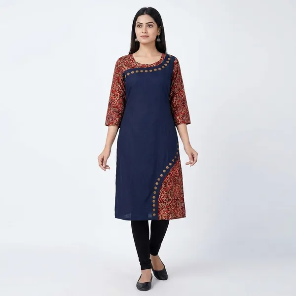Hf_Holyday_Fashion_Cotton_Silk_Straight_Fancy_Kurta_For_Women