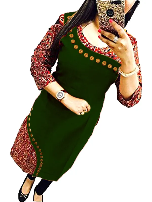 Hf_Holyday_Fashion_Cotton_Silk_Straight_Fancy_Kurta_For_Women