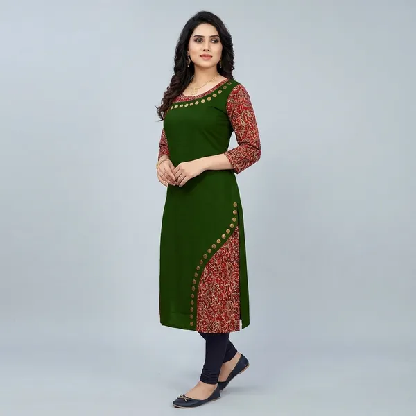 Hf_Holyday_Fashion_Cotton_Silk_Straight_Fancy_Kurta_For_Women