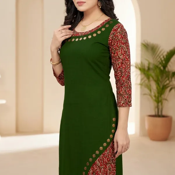 Hf_Holyday_Fashion_Cotton_Silk_Straight_Fancy_Kurta_For_Women