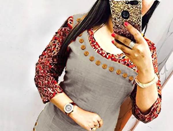 Hf_Holyday_Fashion_Cotton_Silk_Straight_Fancy_Kurta_For_Women