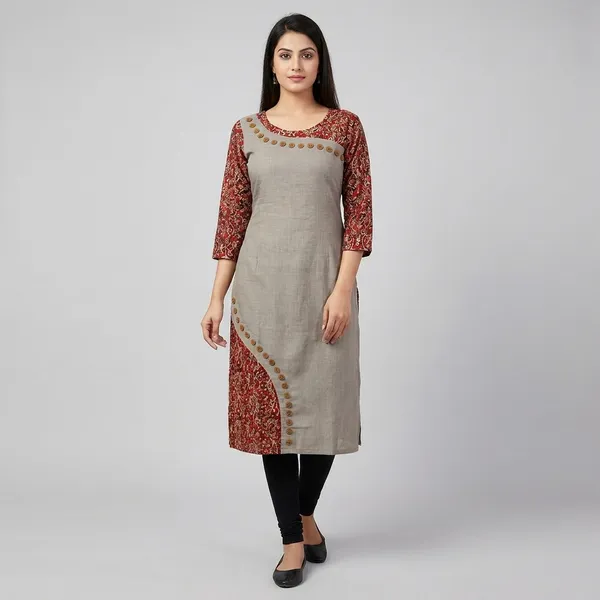 Hf_Holyday_Fashion_Cotton_Silk_Straight_Fancy_Kurta_For_Women