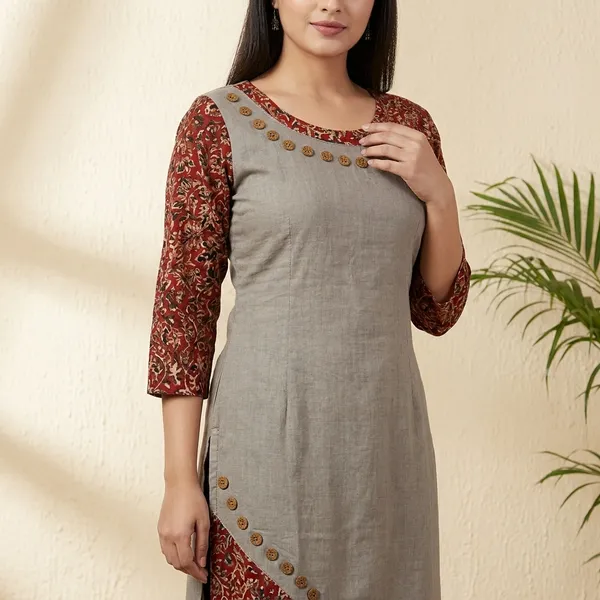Hf_Holyday_Fashion_Cotton_Silk_Straight_Fancy_Kurta_For_Women