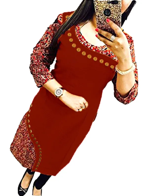 Hf_Holyday_Fashion_Cotton_Silk_Straight_Fancy_Kurta_For_Women