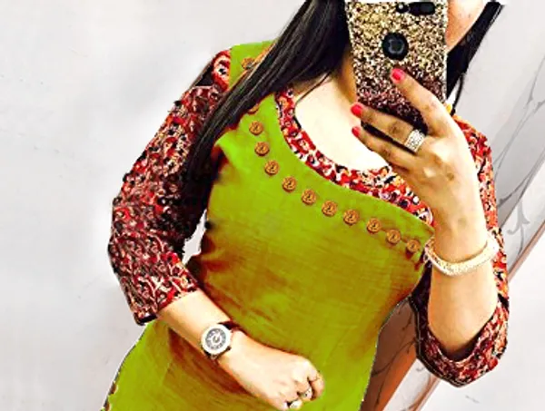 Hf_Holyday_Fashion_Cotton_Silk_Straight_Fancy_Kurta_For_Women