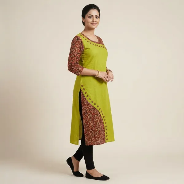 Hf_Holyday_Fashion_Cotton_Silk_Straight_Fancy_Kurta_For_Women