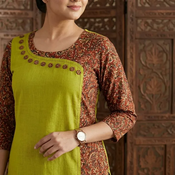 Hf_Holyday_Fashion_Cotton_Silk_Straight_Fancy_Kurta_For_Women