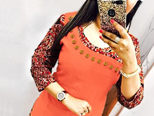 Hf_Holyday_Fashion_Cotton_Silk_Straight_Fancy_Kurta_For_Women