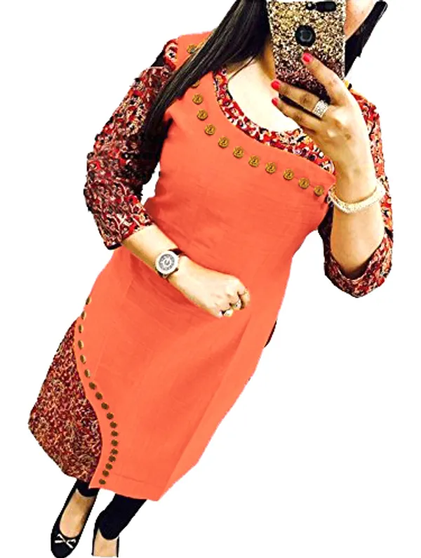Hf_Holyday_Fashion_Cotton_Silk_Straight_Fancy_Kurta_For_Women