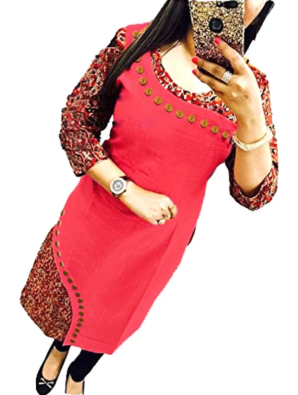 Hf_Holyday_Fashion_Cotton_Silk_Straight_Fancy_Kurta_For_Women