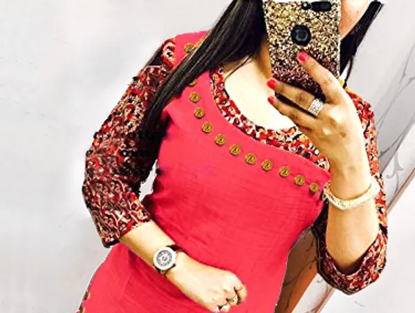 Hf_Holyday_Fashion_Cotton_Silk_Straight_Fancy_Kurta_For_Women