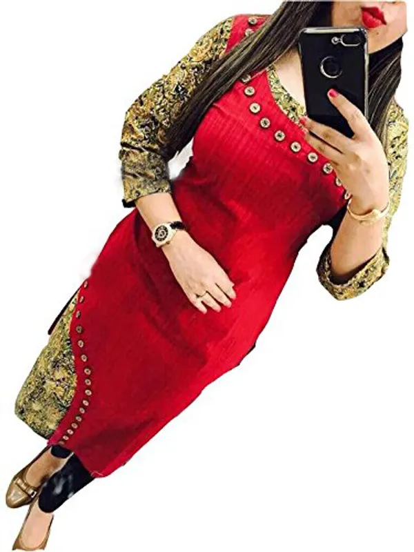 Hf_Holyday_Fashion_Cotton_Silk_Straight_Fancy_Kurta_For_Women