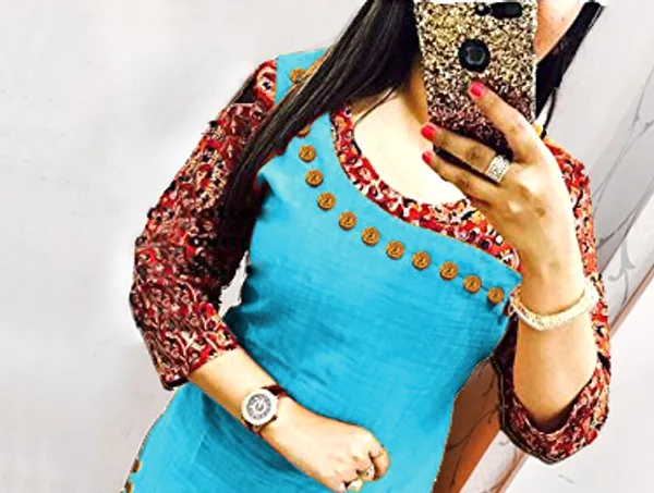 Hf_Holyday_Fashion_Cotton_Silk_Straight_Fancy_Kurta_For_Women