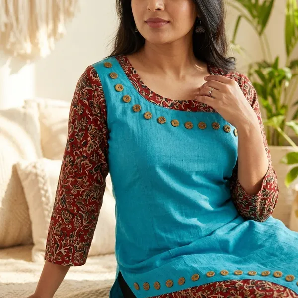 Hf_Holyday_Fashion_Cotton_Silk_Straight_Fancy_Kurta_For_Women