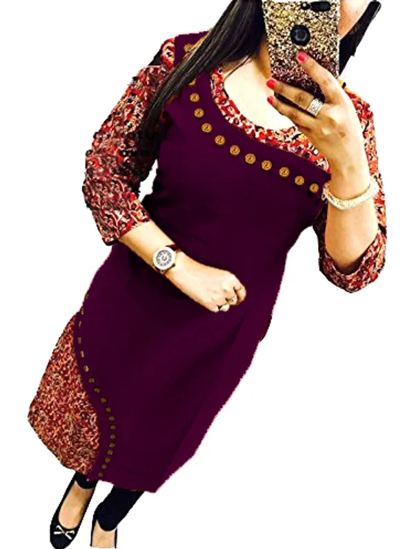 Hf_Holyday_Fashion_Cotton_Silk_Straight_Fancy_Kurta_For_Women