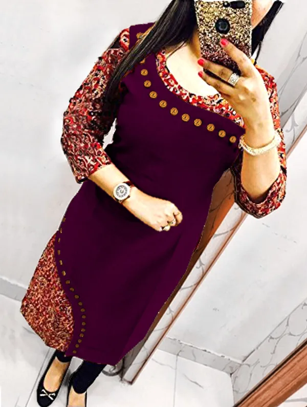 Hf_Holyday_Fashion_Cotton_Silk_Straight_Fancy_Kurta_For_Women