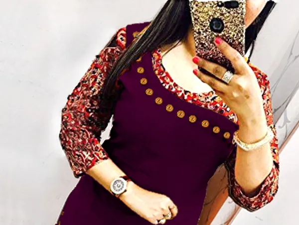 Hf_Holyday_Fashion_Cotton_Silk_Straight_Fancy_Kurta_For_Women