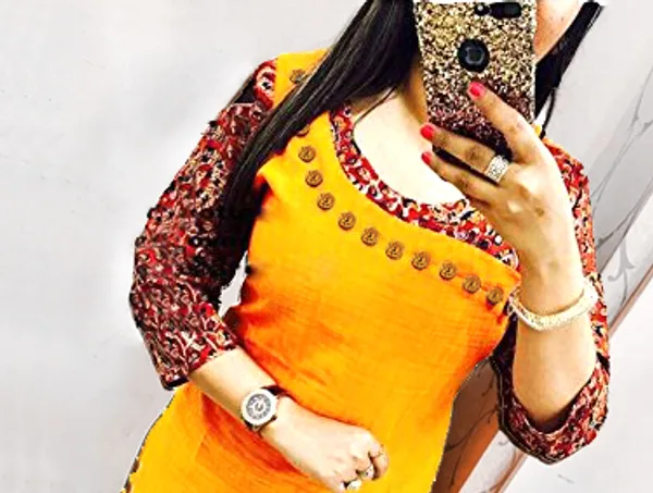 Hf_Holyday_Fashion_Cotton_Silk_Straight_Fancy_Kurta_For_Women