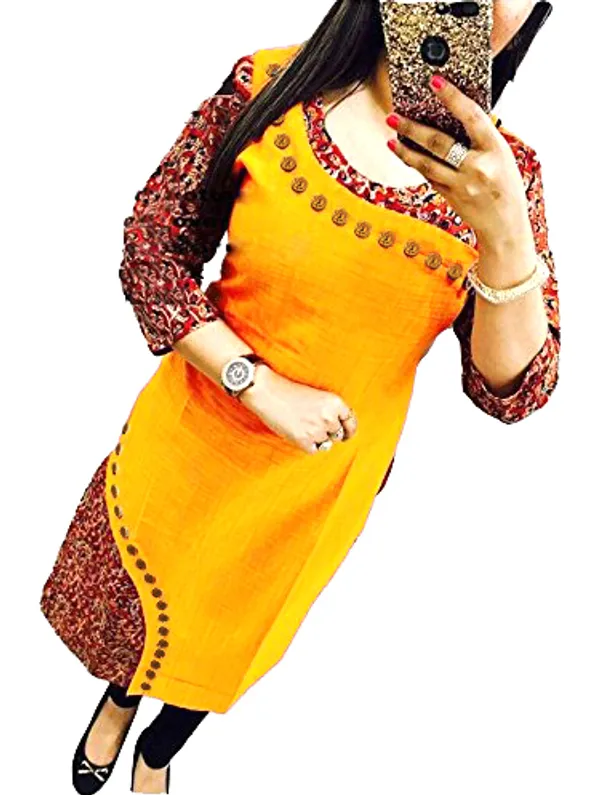 Hf_Holyday_Fashion_Cotton_Silk_Straight_Fancy_Kurta_For_Women