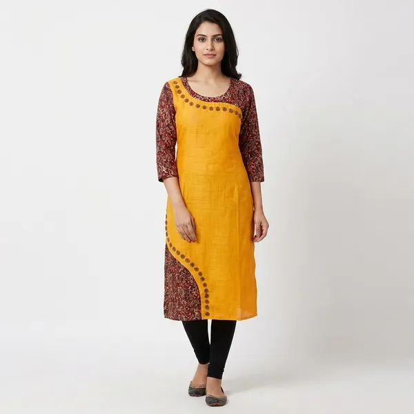 Hf_Holyday_Fashion_Cotton_Silk_Straight_Fancy_Kurta_For_Women