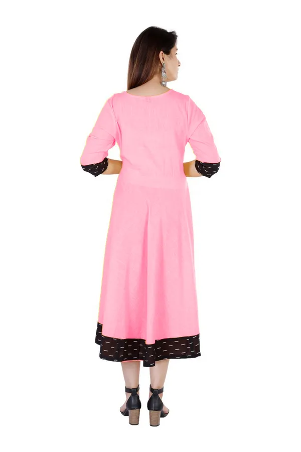 Hf_Holyday_Fashion_Cotton_Silk_Plain_Umbrella_Anarkali_Kurta_For_Women_With_Printed_Border