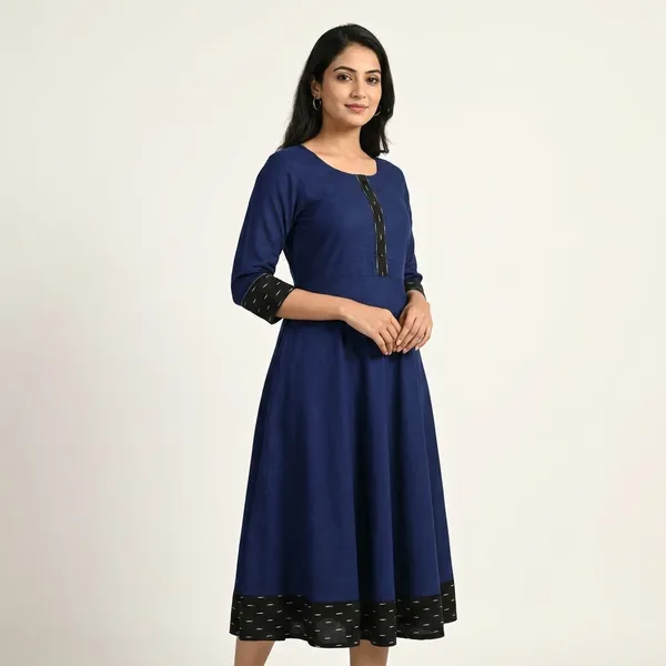 Hf_Holyday_Fashion_Cotton_Silk_Plain_Umbrella_Anarkali_Kurta_For_Women_With_Printed_Border