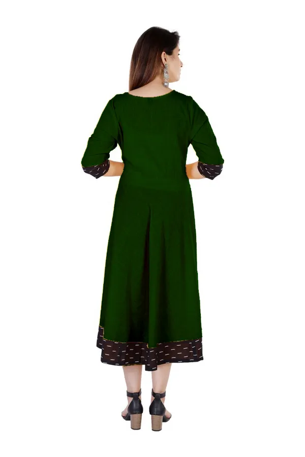 Hf_Holyday_Fashion_Cotton_Silk_Plain_Umbrella_Anarkali_Kurta_For_Women_With_Printed_Border