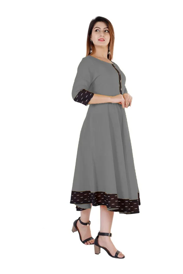 Hf_Holyday_Fashion_Cotton_Silk_Plain_Umbrella_Anarkali_Kurta_For_Women_With_Printed_Border