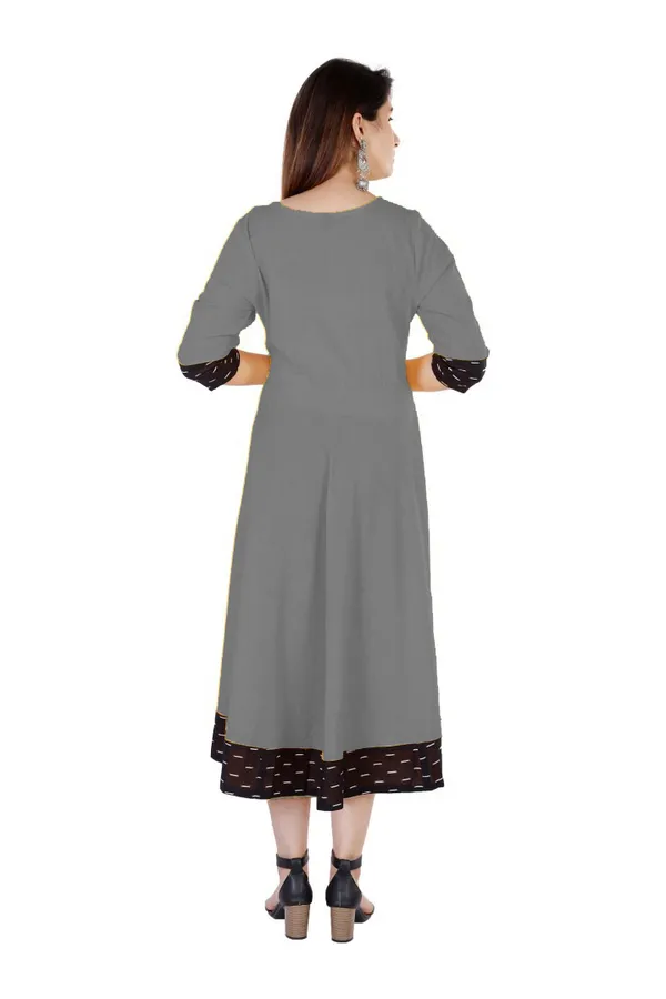 Hf_Holyday_Fashion_Cotton_Silk_Plain_Umbrella_Anarkali_Kurta_For_Women_With_Printed_Border