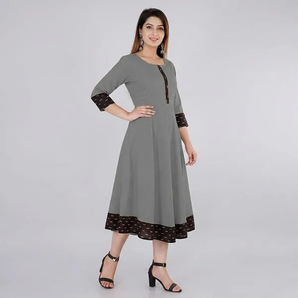 Hf_Holyday_Fashion_Cotton_Silk_Plain_Umbrella_Anarkali_Kurta_For_Women_With_Printed_Border