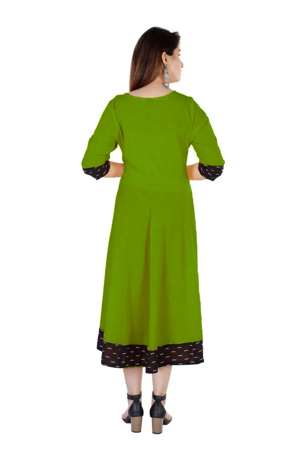 Hf_Holyday_Fashion_Cotton_Silk_Plain_Umbrella_Anarkali_Kurta_For_Women_With_Printed_Border