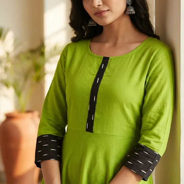 Hf_Holyday_Fashion_Cotton_Silk_Plain_Umbrella_Anarkali_Kurta_For_Women_With_Printed_Border