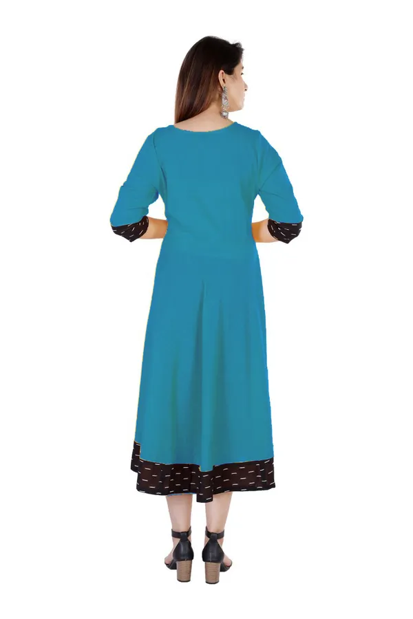 Hf_Holyday_Fashion_Cotton_Silk_Plain_Umbrella_Anarkali_Kurta_For_Women_With_Printed_Border