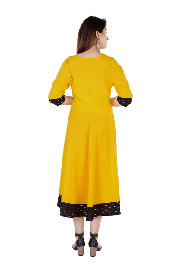 Hf_Holyday_Fashion_Cotton_Silk_Plain_Umbrella_Anarkali_Kurta_For_Women_With_Printed_Border