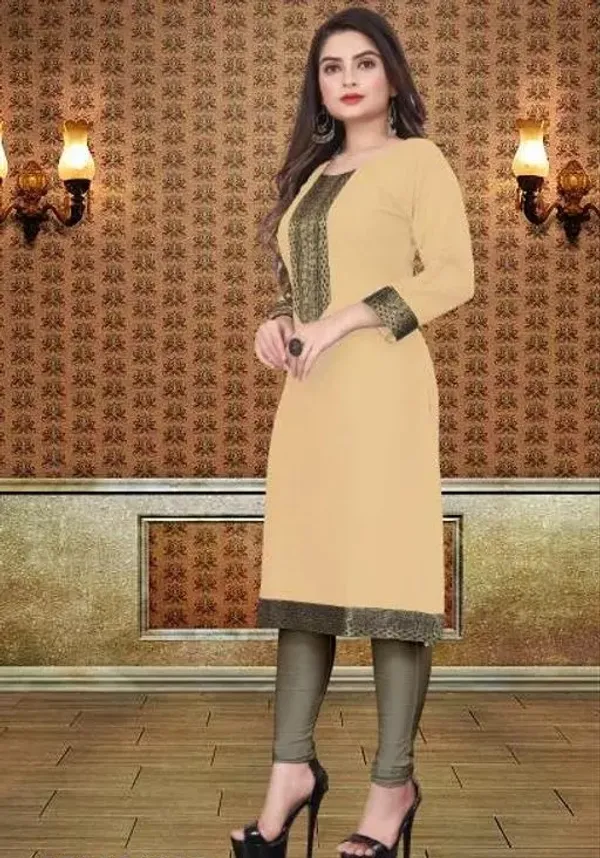 Hf_Holyday_Fashion_Cotton_Silk_Plain_Straight_Kurta_For_Women_With_Golden_Lace_Work