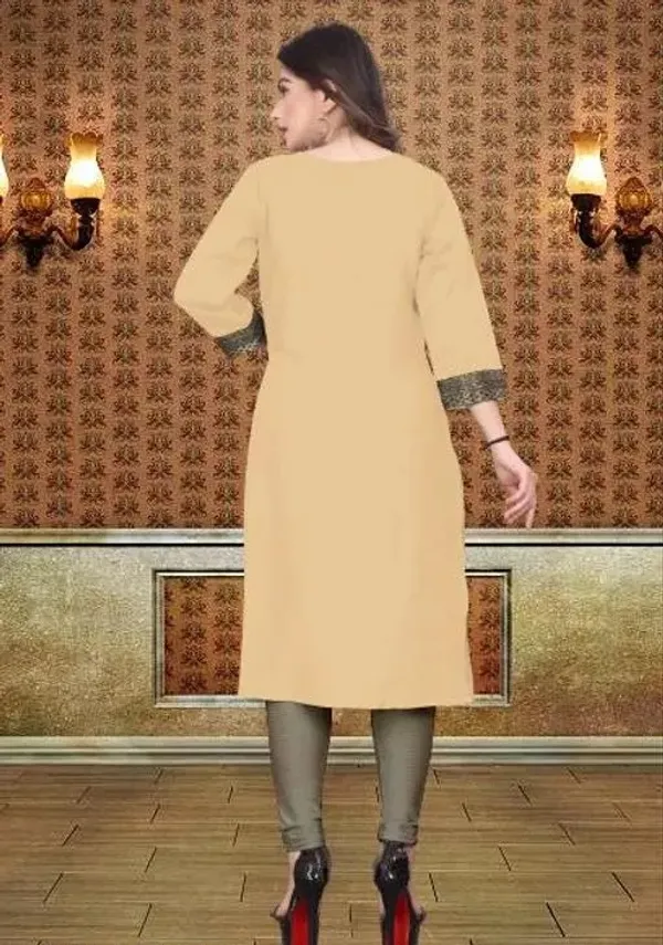 Hf_Holyday_Fashion_Cotton_Silk_Plain_Straight_Kurta_For_Women_With_Golden_Lace_Work