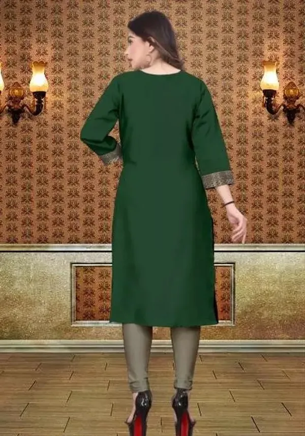 Hf_Holyday_Fashion_Cotton_Silk_Plain_Straight_Kurta_For_Women_With_Golden_Lace_Work