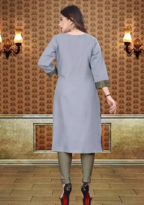 Hf_Holyday_Fashion_Cotton_Silk_Plain_Straight_Kurta_For_Women_With_Golden_Lace_Work